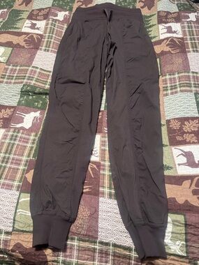 lululemon athletica Black Ribbed Track Joggers